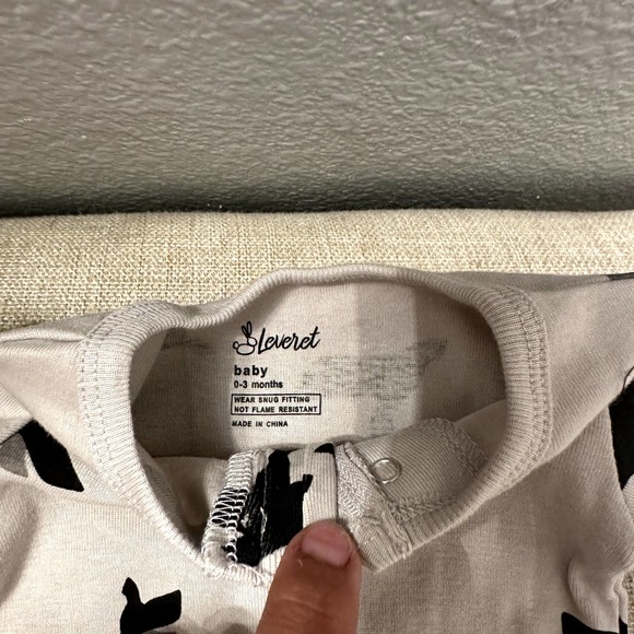 NEW Leveret Infant Baby Long Sleeve Bird Gray Footed Pajamas Size 0-3 Months - Picture 5 of 6